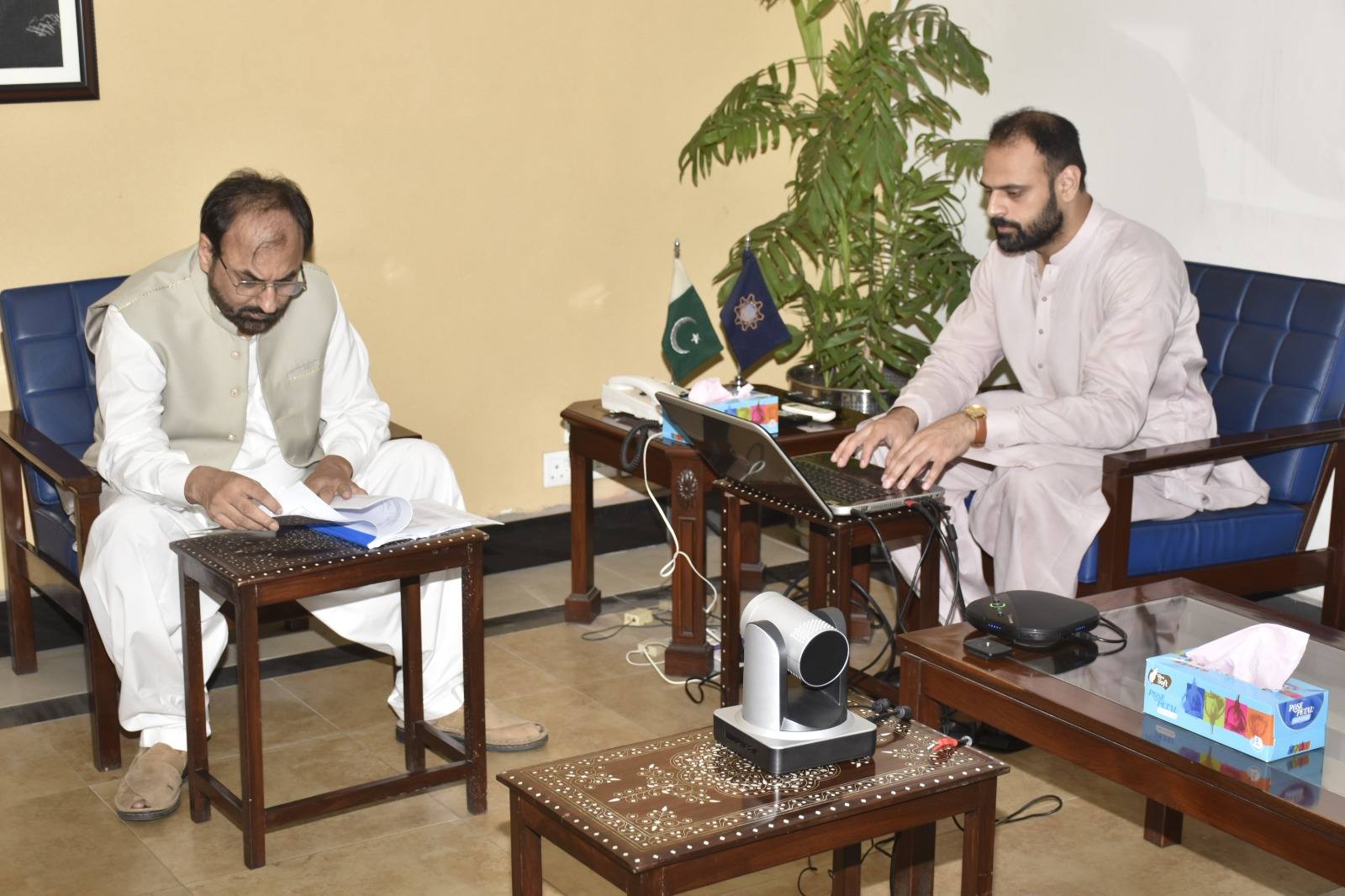 Vice Chancellor UET Prof. Dr. Shahid Munir (TI) attending the online Board of Governors meeting of National Textile University, Faisalabad.